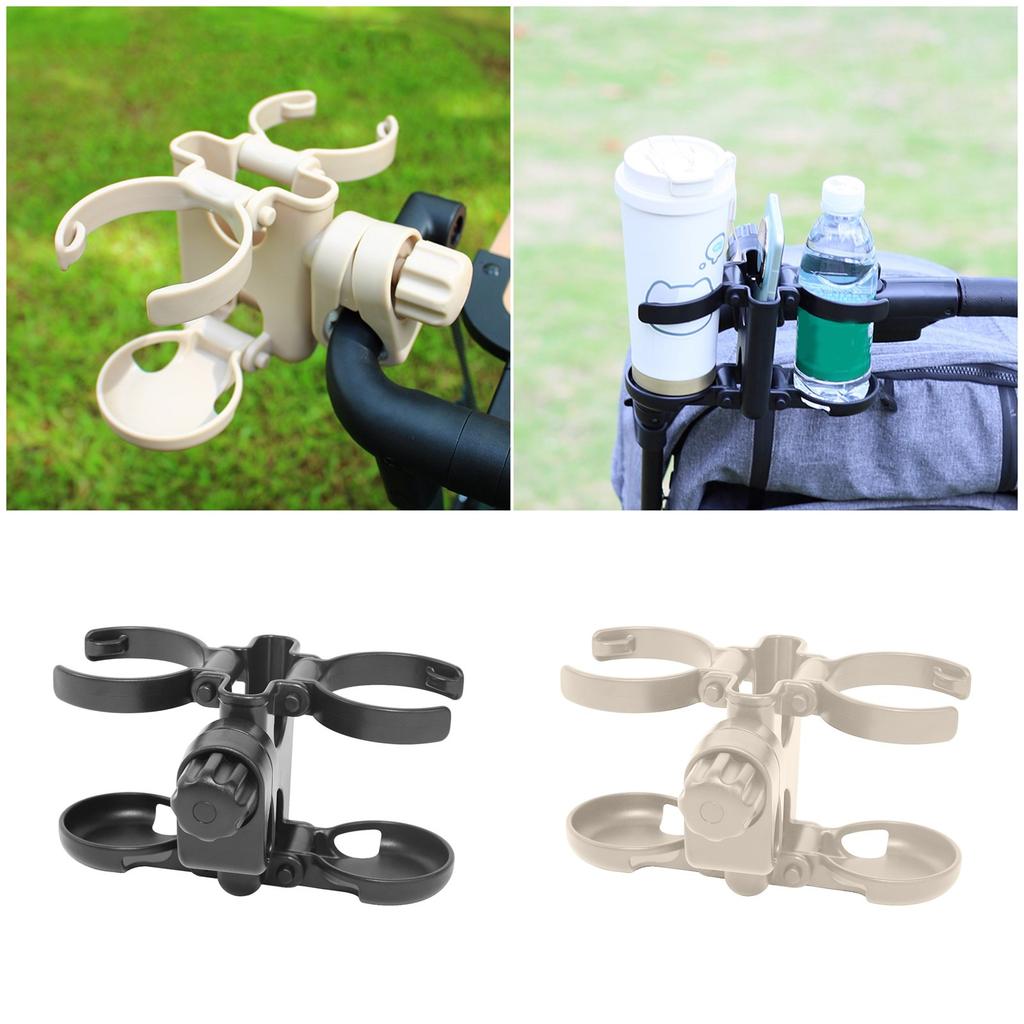 Universal Pram Cart Beverage Holder 360 Degree Adjustable Clamp Fit Most Strollers Wheelchairs Foldable Design