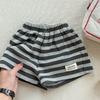 Summer Baby Boys Sports Shorts Striped Elastic Breathable Korean Style Casual Pants Children Shorts Clothes