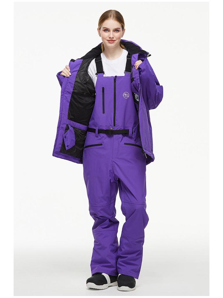 Unisex Waterproof Ski Pants with Suspenders - Warm, One-Piece Snowboarding & Ski Apparel