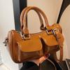 Vintage Niche Maillard Armpit Baguette Women's Bag 2025 New Fashion Commuter PU Solid Color Shoulder Boston Bag