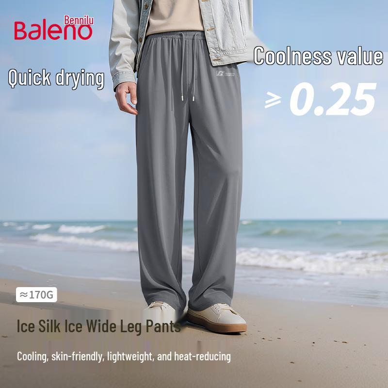 Baleno Men s Ice Silk Wide-Leg Casual Pants M