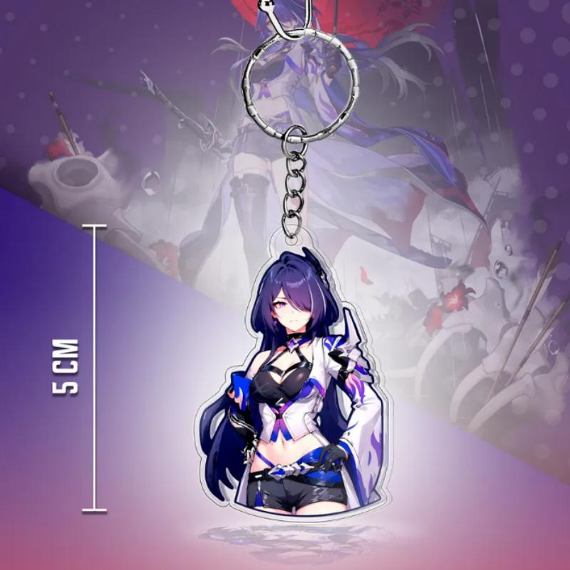 5Cm Acrylic Key Buckle for Honkai: Star Rail Phainon Acheron Castorice Anaxa Character Peripheral Keychain Pendant Premium Gift