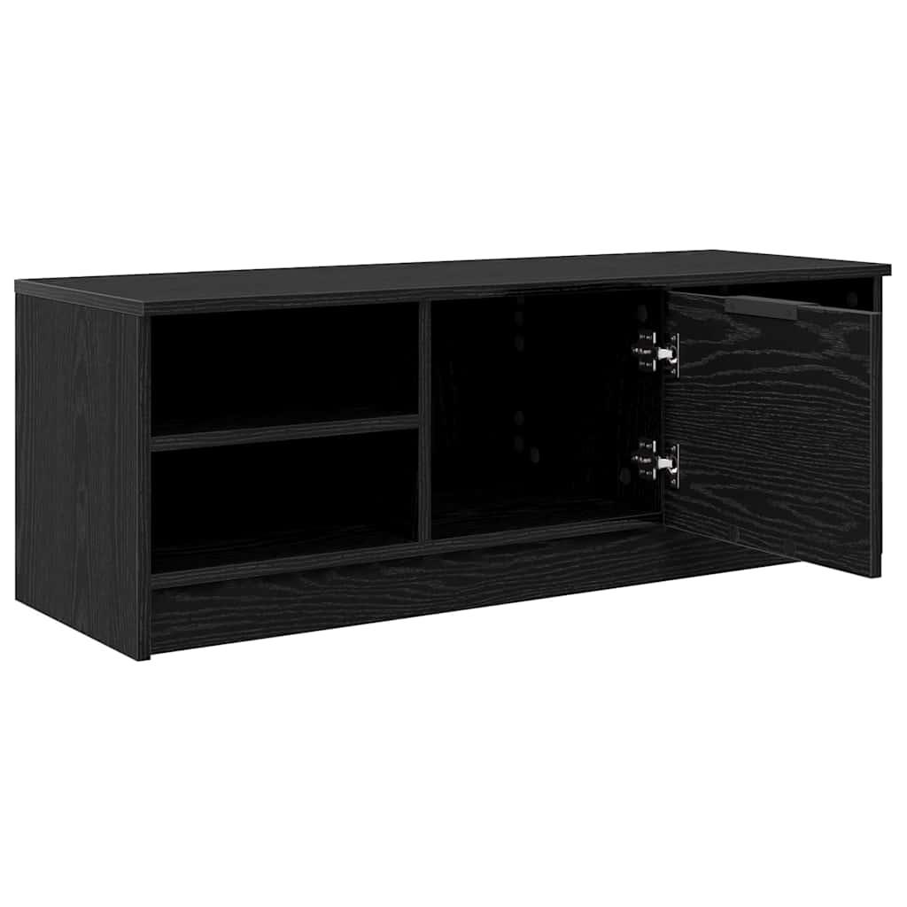 TV Cabinet 102 X 35 X 36.5 Cm Black Oak Effect