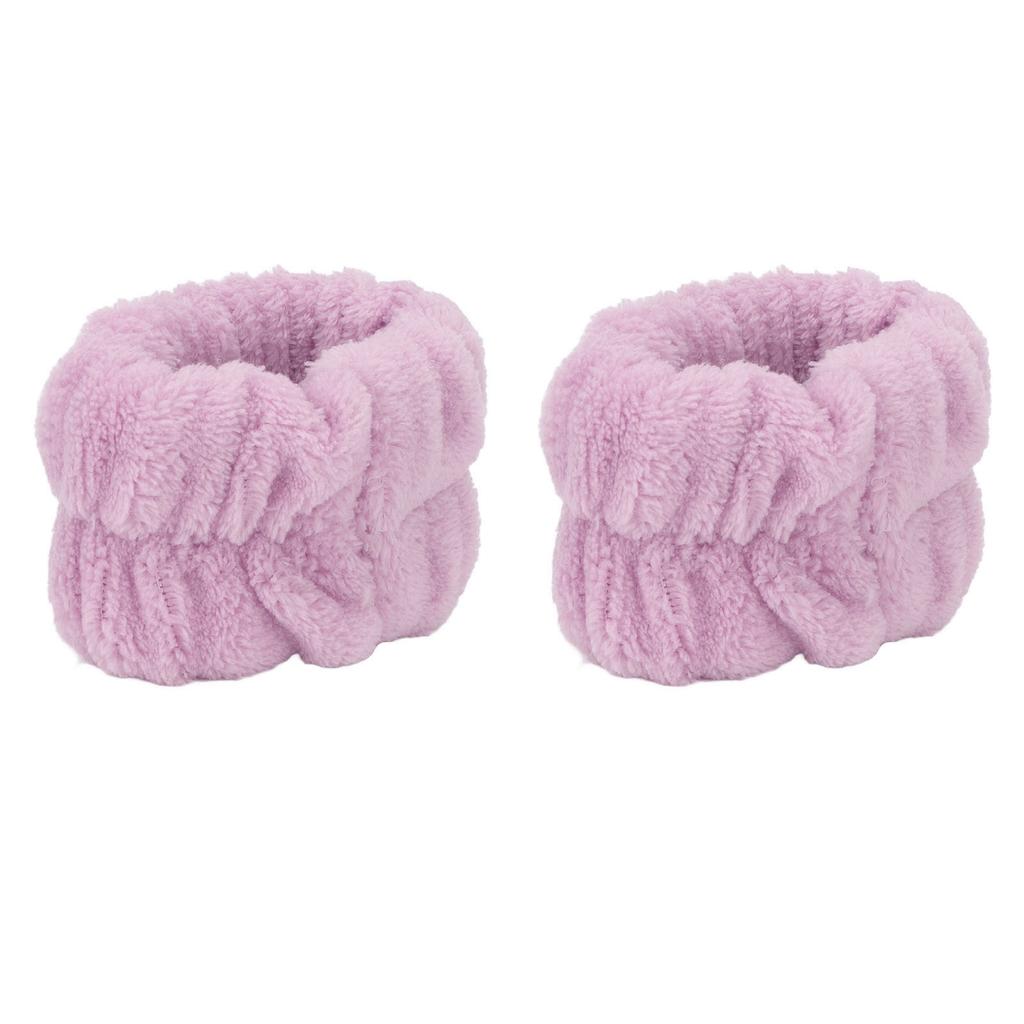 1 Pair Face Washing Wristbands Strong Water Absorption Skin Friendly Soft Pure Color Women s Wrist Towels for Home Travel