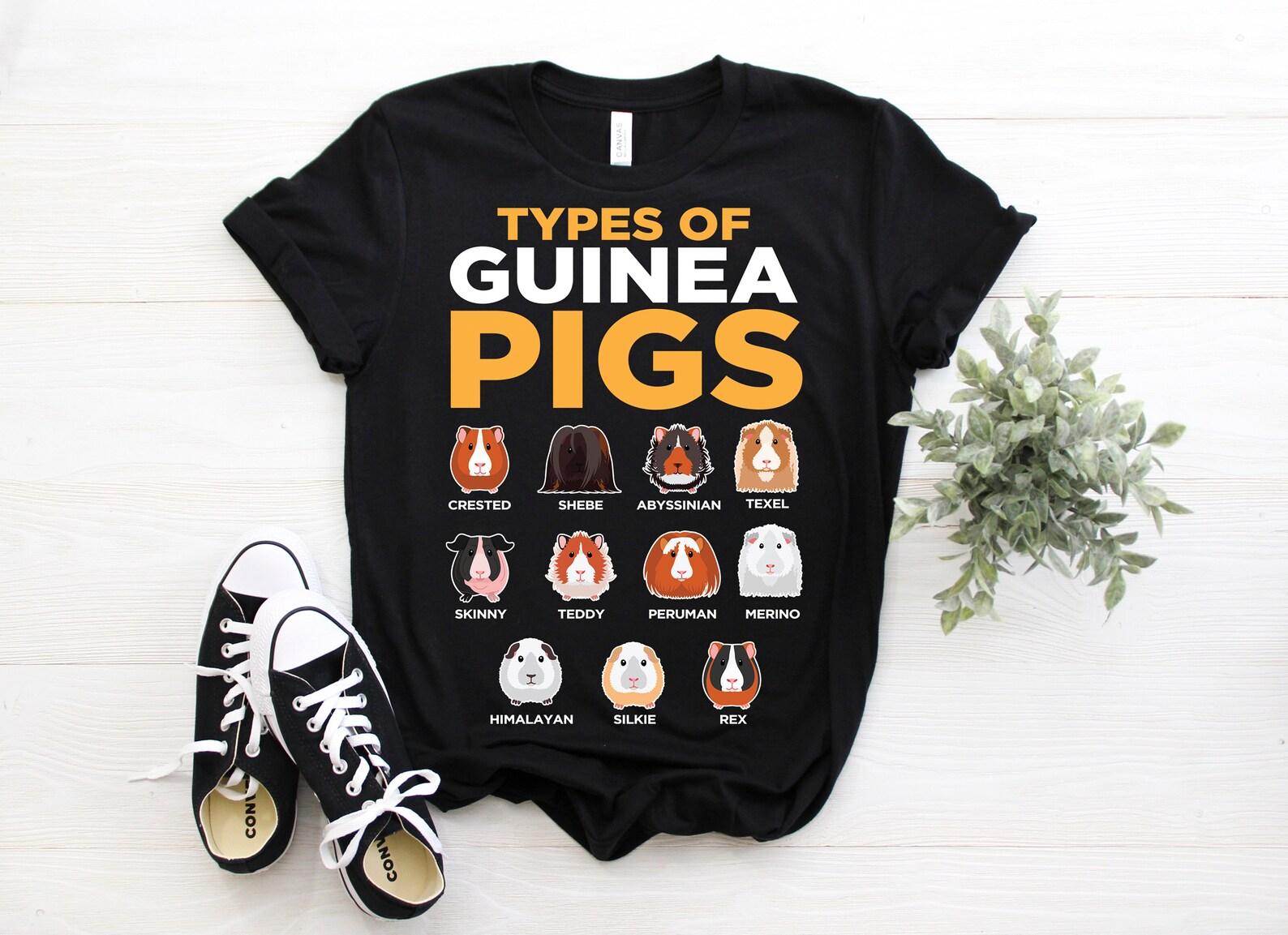 Types Of Guinea Pigs Funny Cute Guinea Pig Owner Lover Gift Costume T-Shirt, Guinea Pigs Whisperer Face Present Shirts, Wheek Animal Clothes 140