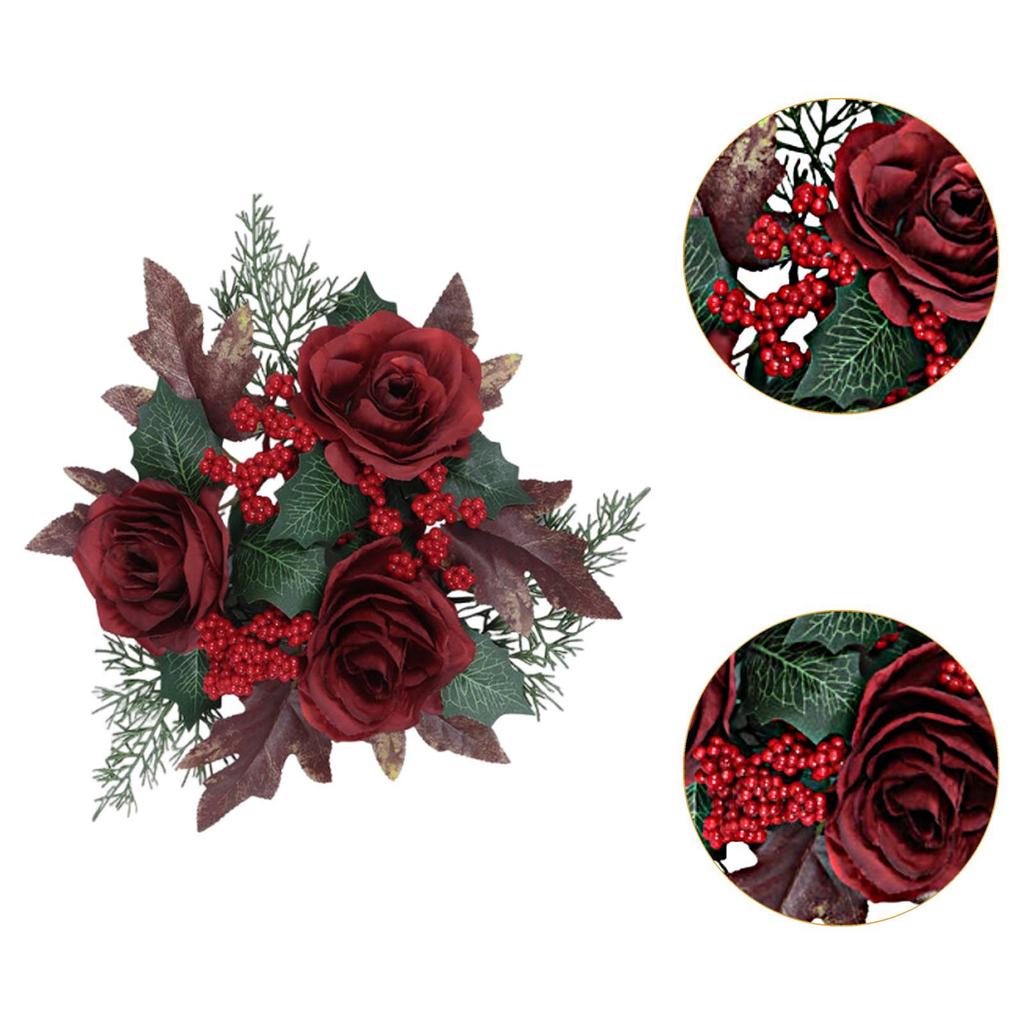 Christmas Candle Rings Wreath Table Centerpiece Farmhouse Inner Diameter 4" Home Decoration for Holiday Bedroom Ornaments