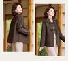Women's Short Double-Faced Wool Coat - Lapel, Autumn/Winter Chinese Style Cardigan with Pockets