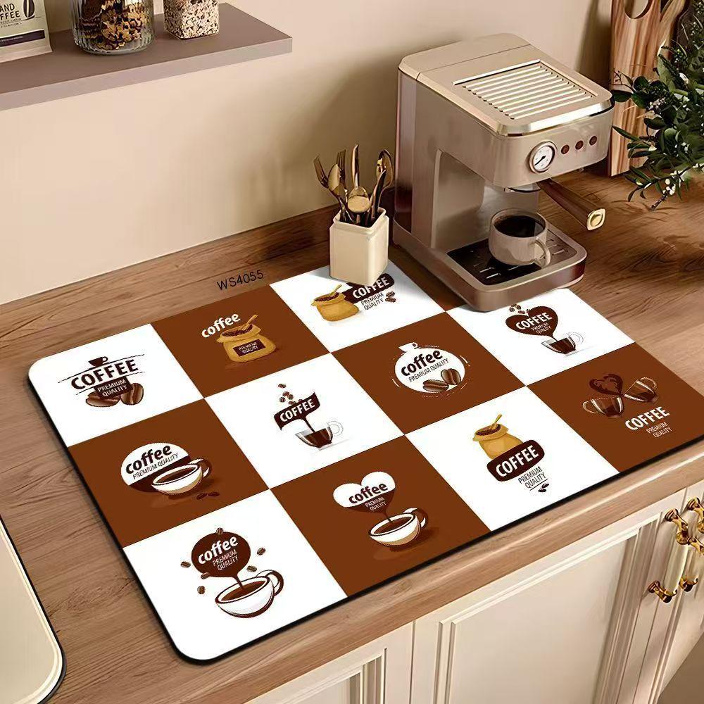 Diatom Mud Absorbent Kitchen Mat for Coffee Machines and Countertops