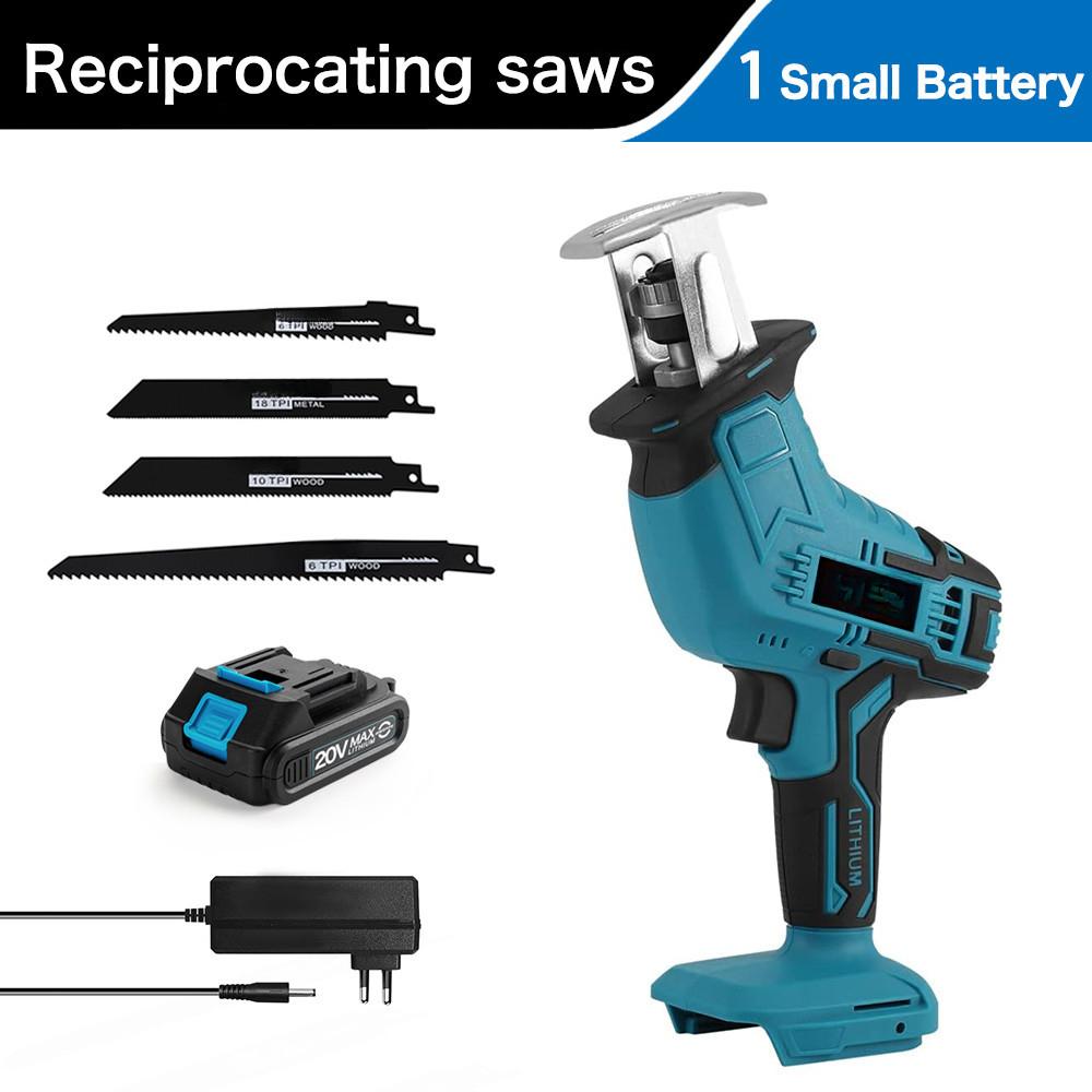 Cordless Portable Reciprocating Saw Adjustable Speed Chainsaw Wood Metal PVC Pipe Cutting Bandsaw Power Tool