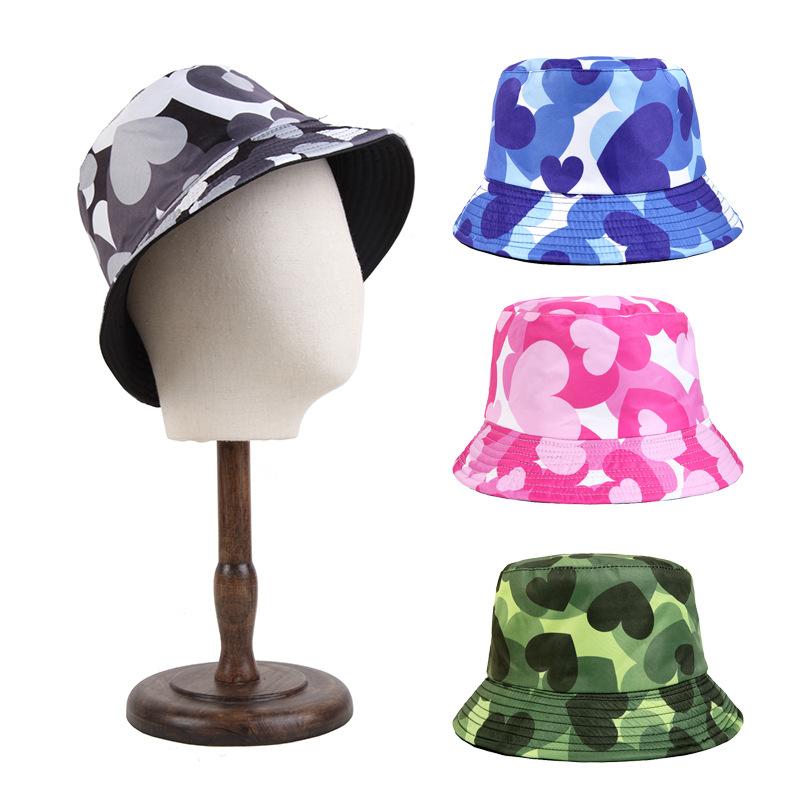 Versatile Hat Style Love Pattern Womens Sunshade Fishermans Hatscaps