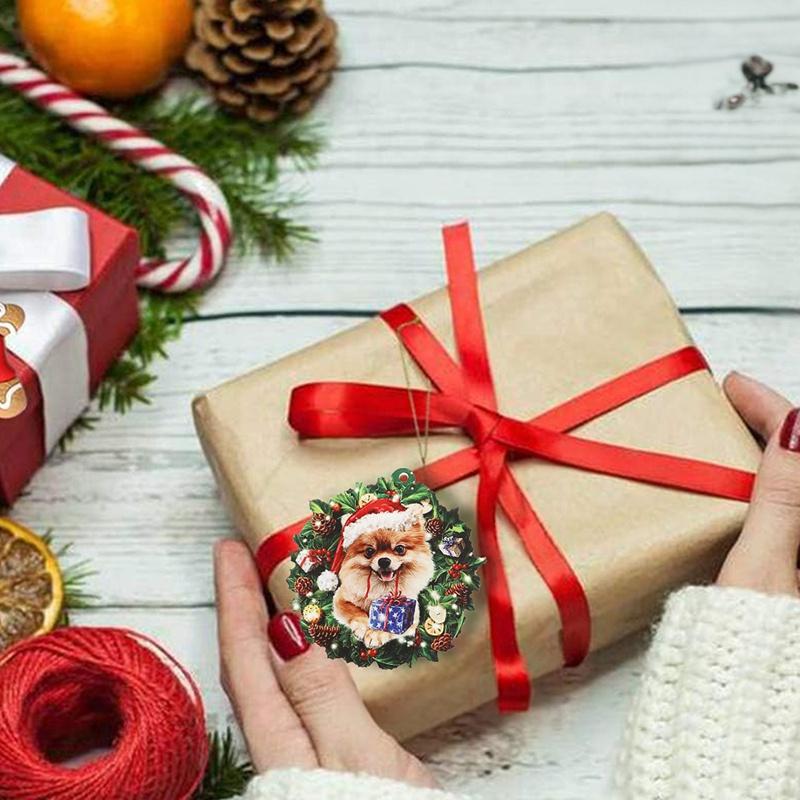 1pc Puppy Acrylic Christmas Pendant, Christmas Tree Ornaments Christmas Decorations for Home 2026 Navidad Natal Gifts New Year