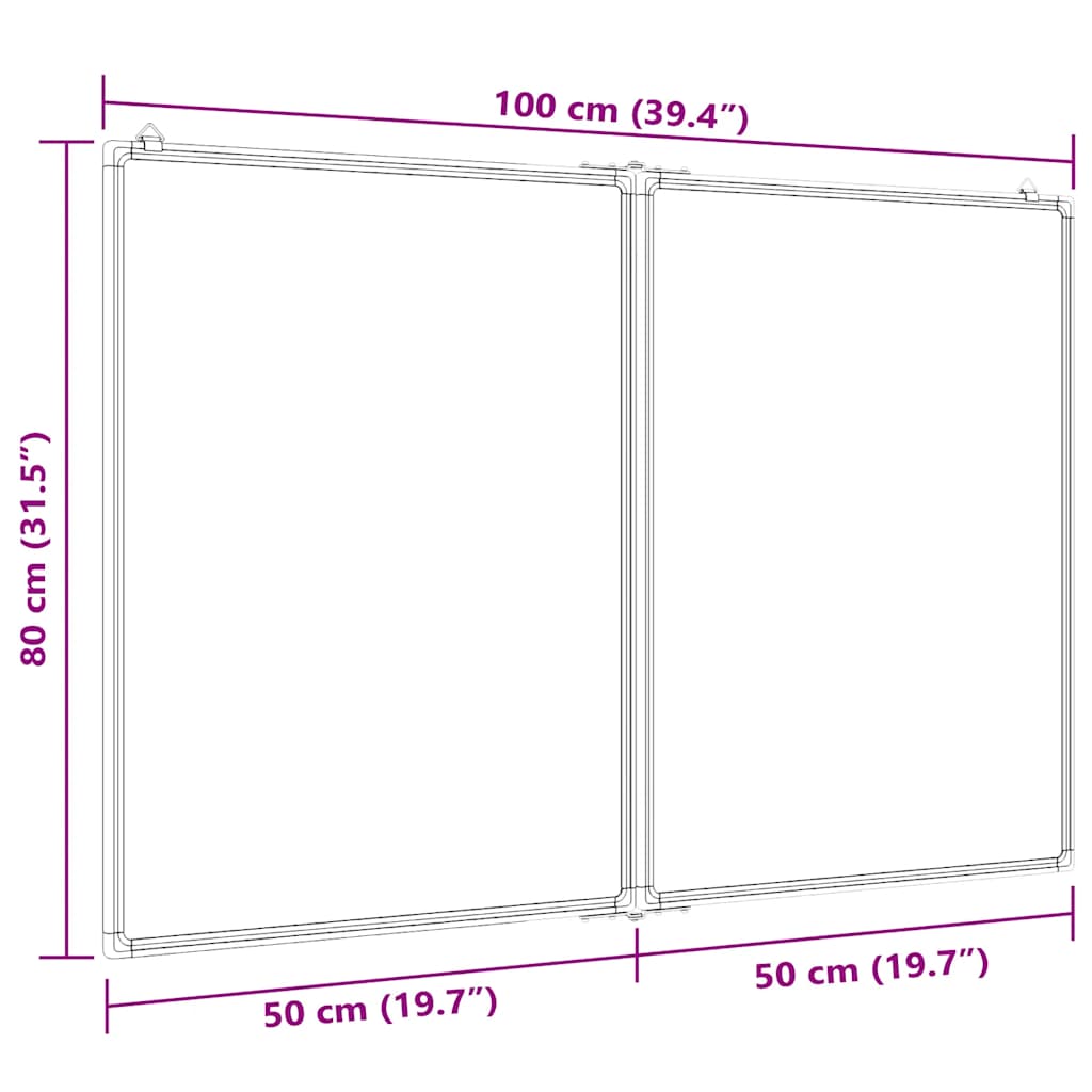 Vidaxl Magnetic Board, Foldable, 100X80X1.7 Cm, Aluminum