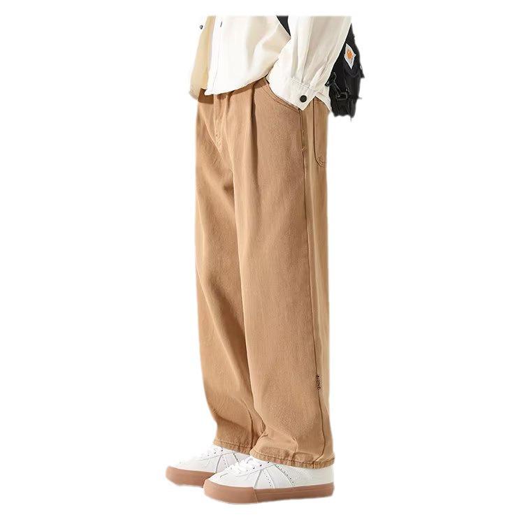 Trendy Wide-Leg Casual Pants für Herren – Herbstkollektion, Loose Fit, Einfarbig, Amerikanische Marke