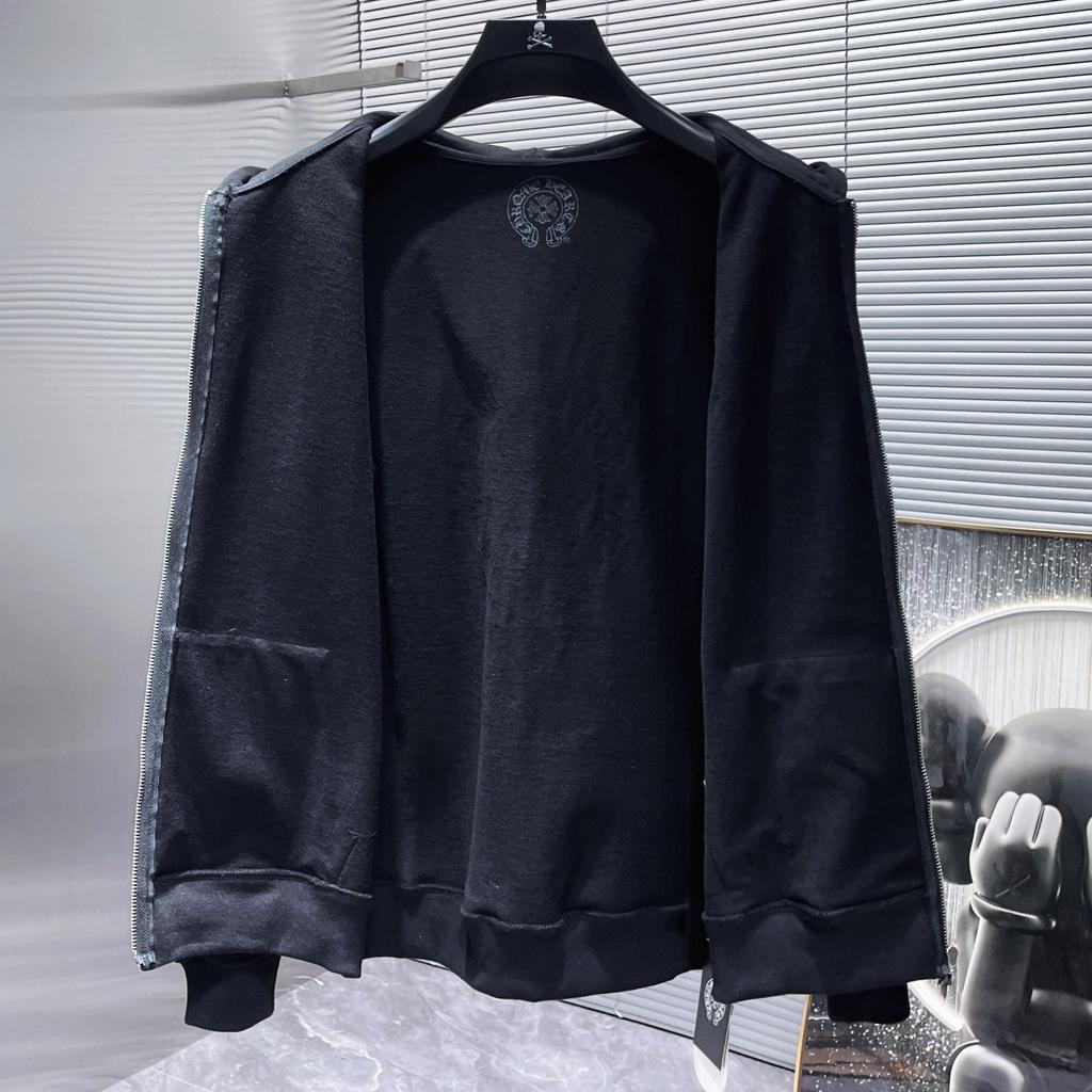 8360 CHROME HEARTS 2026 New Spring and Autumn Plus-size Thin Style Classic Style Logo Zipper Hooded Sweatshirt for Couples