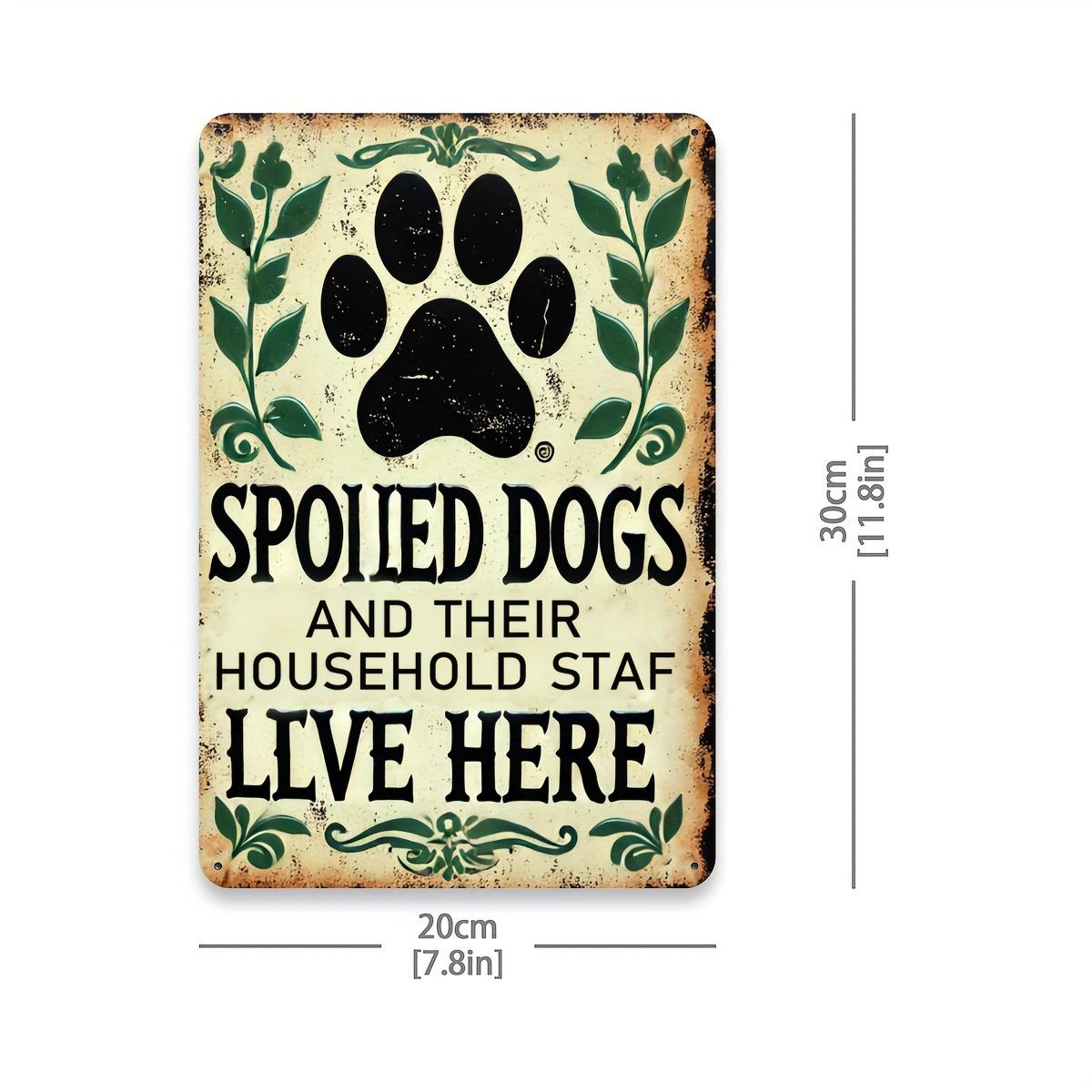 

Vintage Metal Tin Sign 20x30cm Funny Dog Wall Decor Aluminum Plaque for Garden Yard Dog Lovers белый