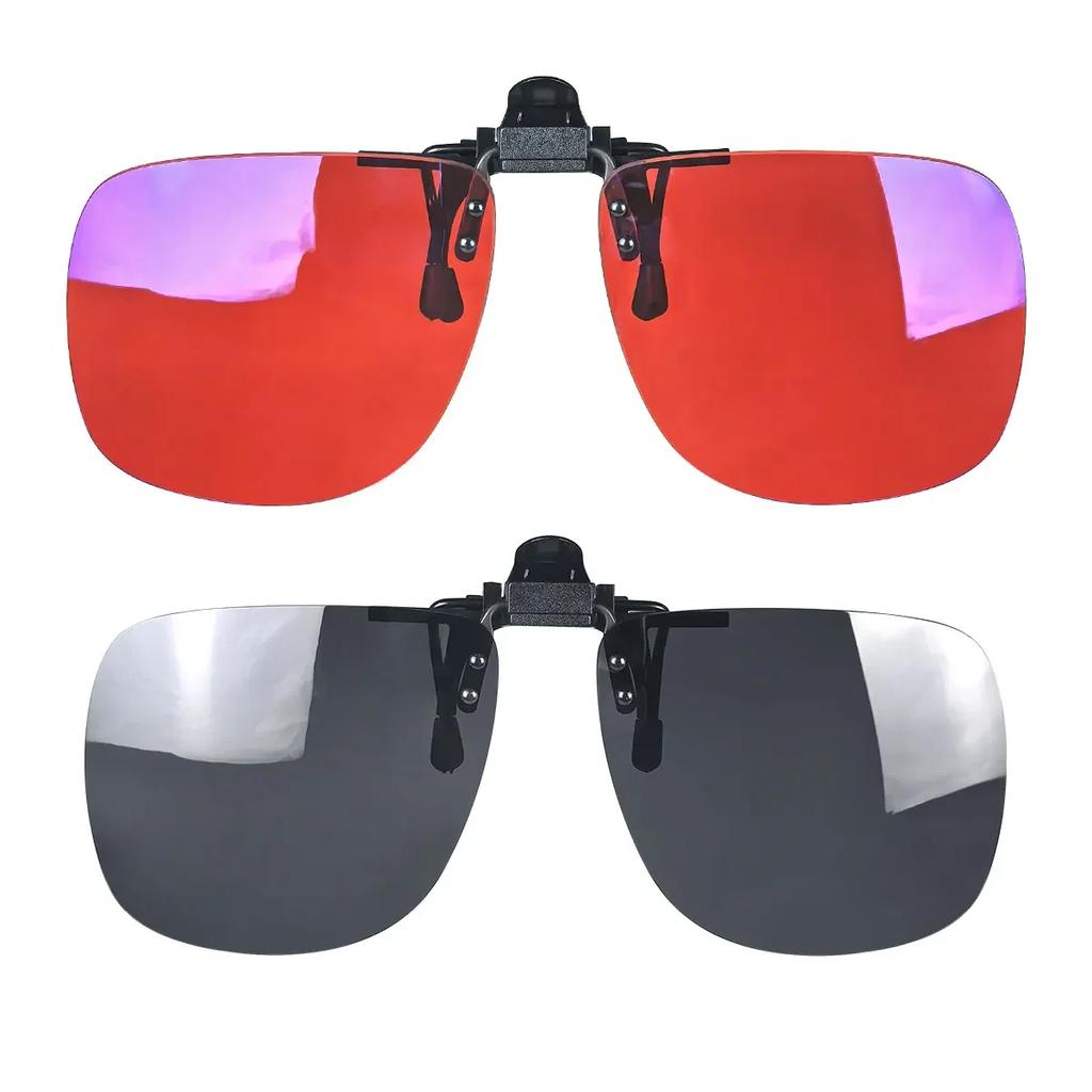 Red Lens Clip On Better Sleep Clipon  Black Polarized Sunglasses Clip On Big Size Square Shape Orange Lens Yellow Driving Lenses
