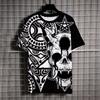 Grim Reaper Oversize T-shirt Man Fear Men's Short Sleeve Tee Cool Trend Ghost Crow Haikyuu Style Comfort3D Printing