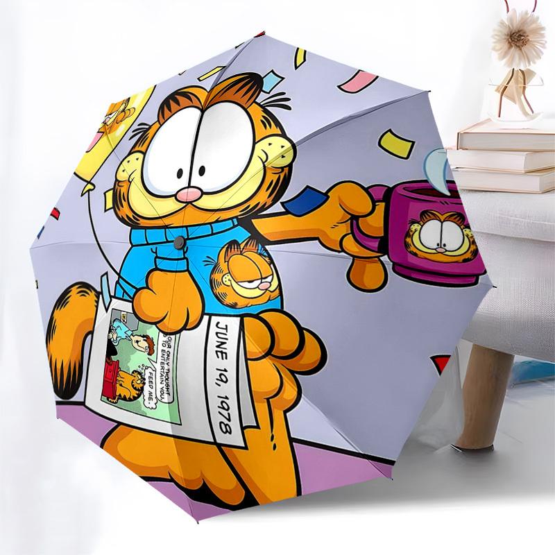 

1pc Garfield Coffee Mug with Confetti Print - Automatic Opening Umbrella, Portable Folding Design, 8-Rib Iron Frame Outdoor Umbrella, Ideal Gift for F