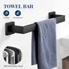 7-Pieces Towel Racks for Bathroom, SUS304 Matte Black Bathroom Accessory Set, Stainless Steel Black Bathroom Accessories, Stainless Steel Wall