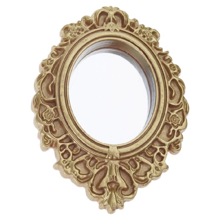 Decorative Miniature Mirror For Toy Doll House Antique Scene Display Accessory PVC Furniture Creative Layout Accessory