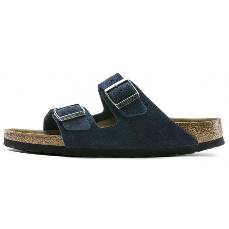 Birkenstock Arizona Suede Slide Slippers Womens Marine Blue 1014204 41