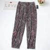 Women's Foreign Orders Knitting Print Loose High Waist Home Pants Spring and Summer Thin Can Be Outwear Closed Exercise Casual Pants