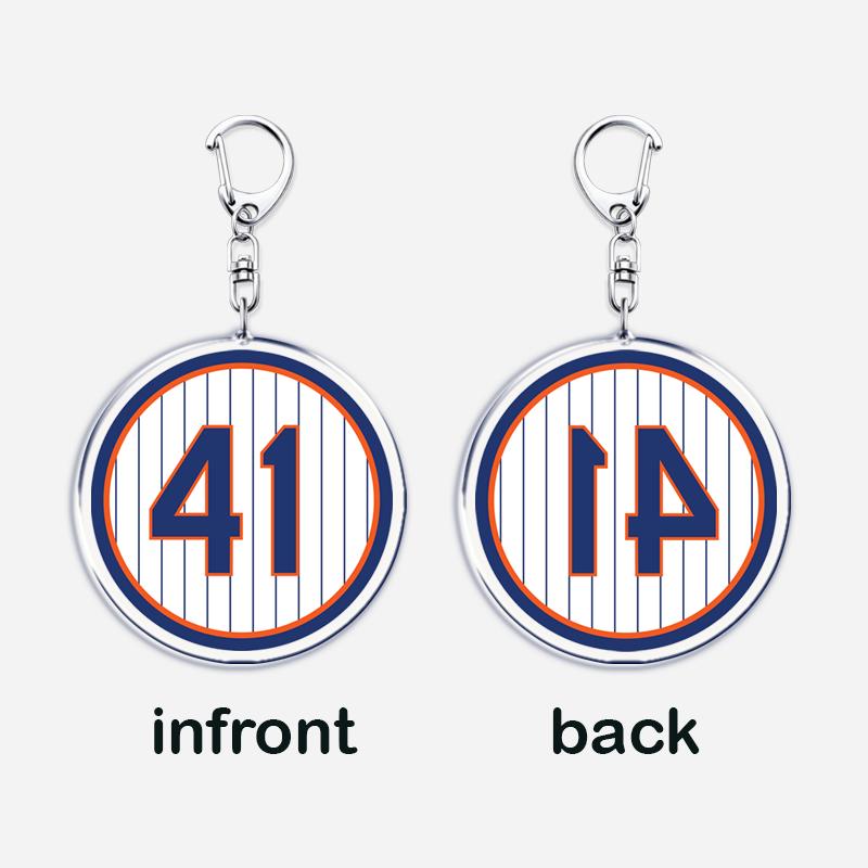 Popular Baseball Jersey Player Number Keychains for Accessories Bag New York Sports Keyrings Jewelry Friends Fans Gifts
