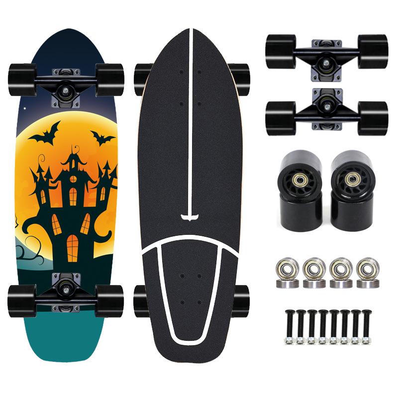 Thailand Maple Big Fish Board Single Upturned Skateboard Walking Board Land Surfboard Brush Street Board Four