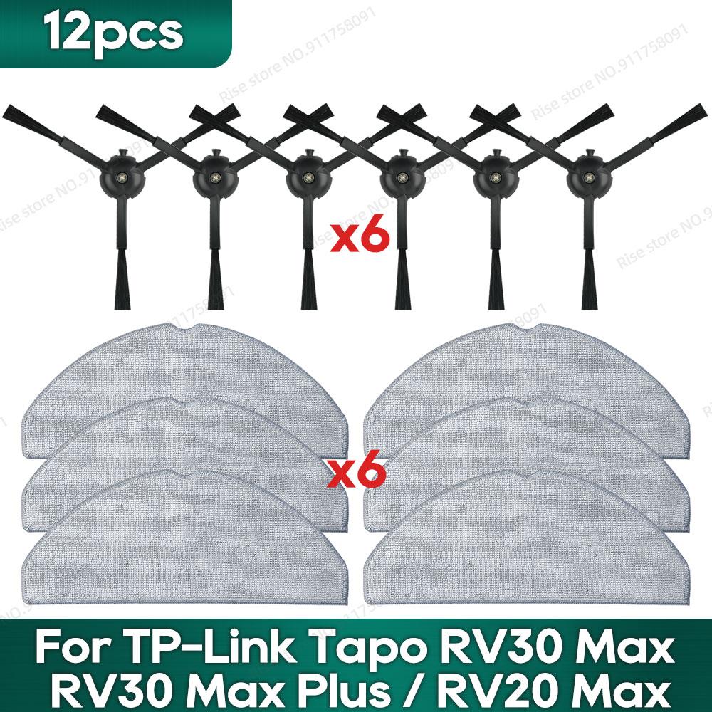 Compatible para TP-Link Tapo RV30 Max Plus/ RV30 Max/ RV20 Max Plus / RV20 Max Accesorios Filtro Hepa Mopa Cepillo Lateral Piezas