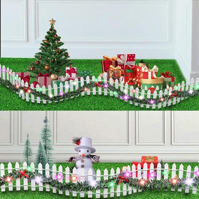 Bebek Evi Minyatür Peri Bahçesi Dekoru Mini Çit Noel Led Işık Rattan Ahşap Çit Peyzaj Malzemesi