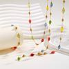 Fashion Colored Stone Y-Shaped Stainless Steel Natural Stone Gold Necklace Women'S Jewelry 2309
