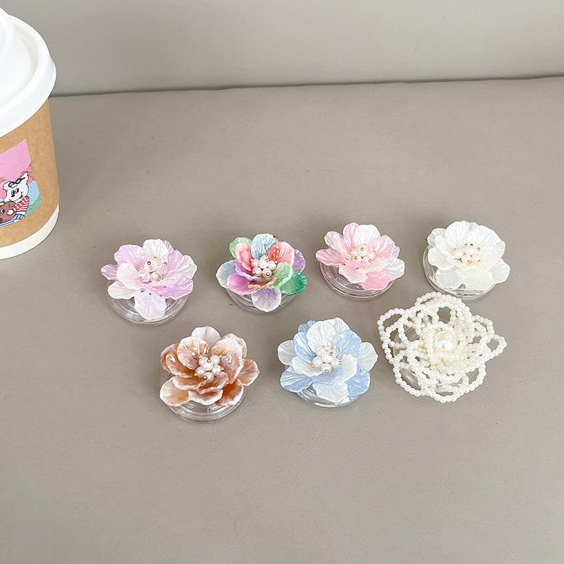 Three-Dimensional Flower Mobile Phone Airbag Bracket Xiaoqing Fresh Air Back Sticker Retractable Desktop Air Cushion Support Frame