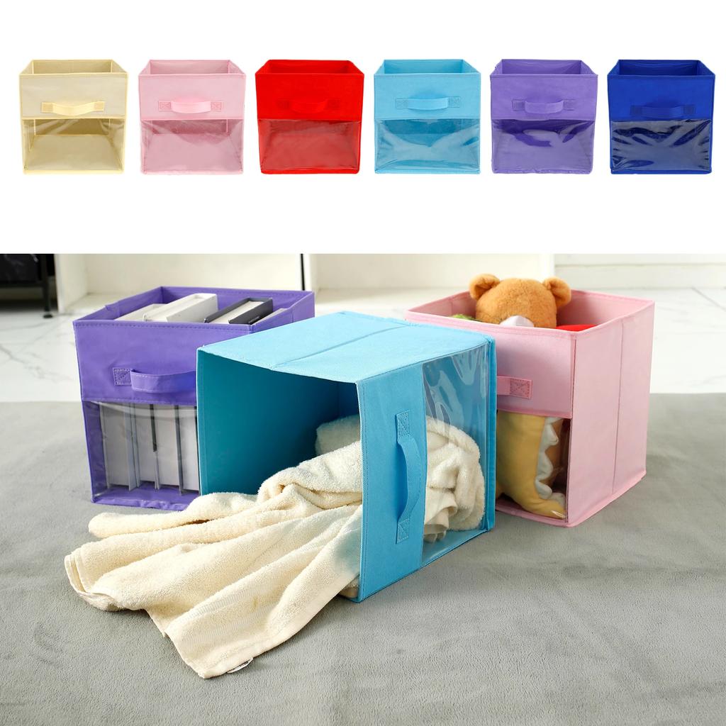 6Pcs Non-Woven Fabric Storage Box Foldable Fabric Cube Storage Bins Large Capacity Closet Clothes Shoes Storage Containers