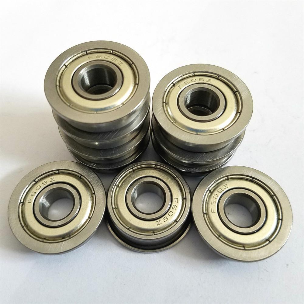 10ks Nové F608ZZ 8mm*22mm*7mm Kuličková ložiska s přírubou Metrická kuličková ložiska s přírubou