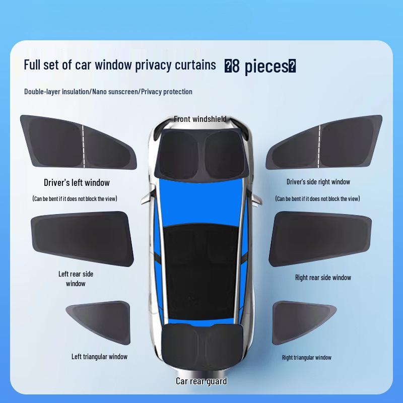 BYD Series Car Window Privacy and Sunshade Curtain - Full Coverage, Heat Insulation, UV Protection.