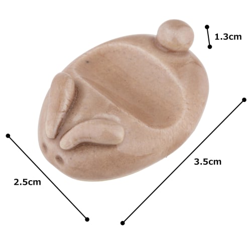 Chopstick rest, approximately 4 x 2.7 cm, Bean Rabbit design, Pink, 23465