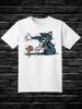 Plus Size Anime Printed Women T Shirts O Neck Cats Short Sleeves Cotton Tops