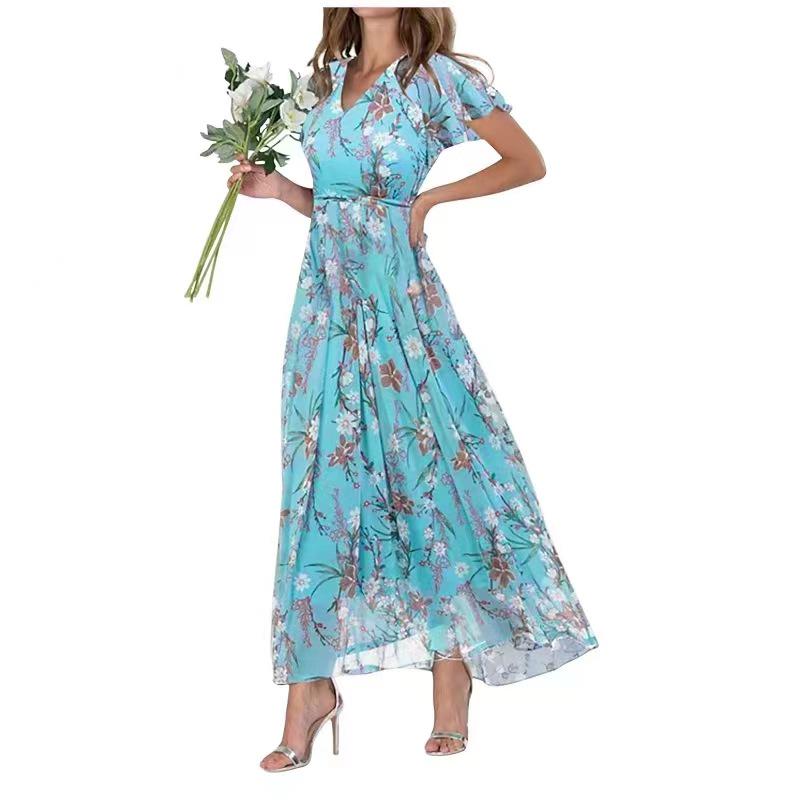 2024 Trendiges Übergrößen-Damen-Sexy-Kleid - Blumendruck, Auf Lager