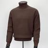 Men's American Heavyweight Ribbed High-Neck Sweater: Autumn/Winter Loose Fit, Solid Color, Thick Knit Inner Layer.