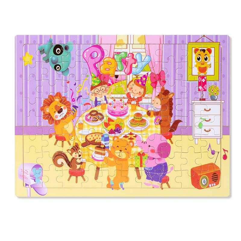 Wooden puzzle children animal cartoon fairy tale plane puzzle baby early education puzzle building block toy