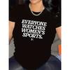Jeder schaut Frauen-Sport Print T-Shirt Lässiges leichtes kurzärmeliges Oberteil für Fitnessstudio & Alltag
