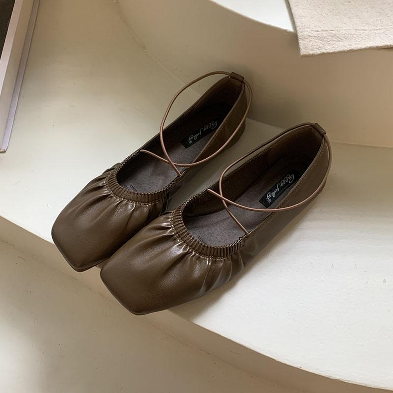 Fashion Soft Female Fashion Square Toe Ladies Flats With Shoes Casual Footwear Shallow Women Ballet Flats Slip On Shoes