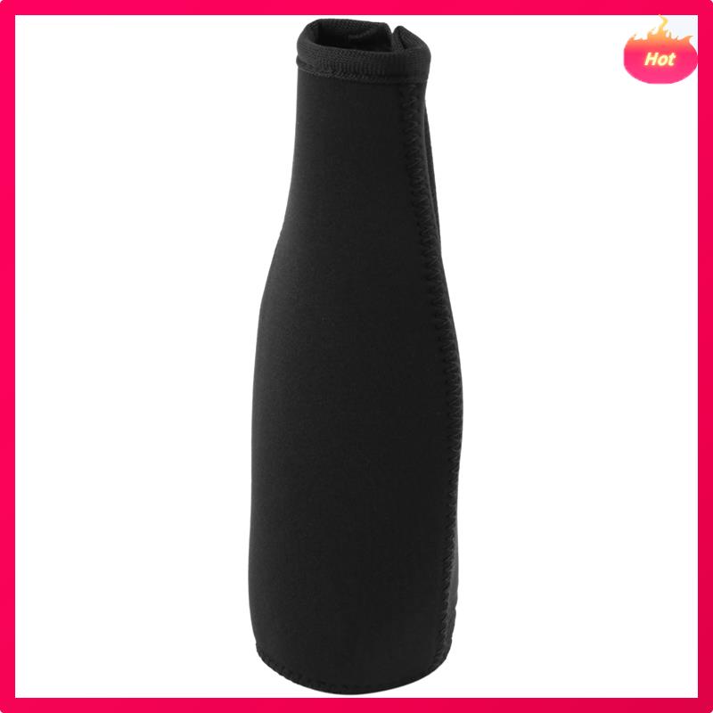 12 Pack Beer Bottle Cooler Sleeves Keep Drink Cold Zip-Up Extra Thick Neoprene Insulated Sleeve Cover Black