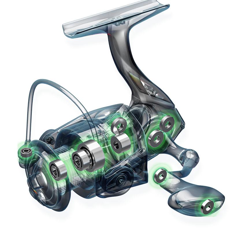 CWSPRL11 Chuangwei Spinning Reel-Nylon Material 7+1BB Bearings 18kg Max Drag for Freshwater Stream River & Saltwater Fishing