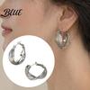 Minimalist Geometric Jewelry 1 Pair Twisted Hoop Earrings for Women