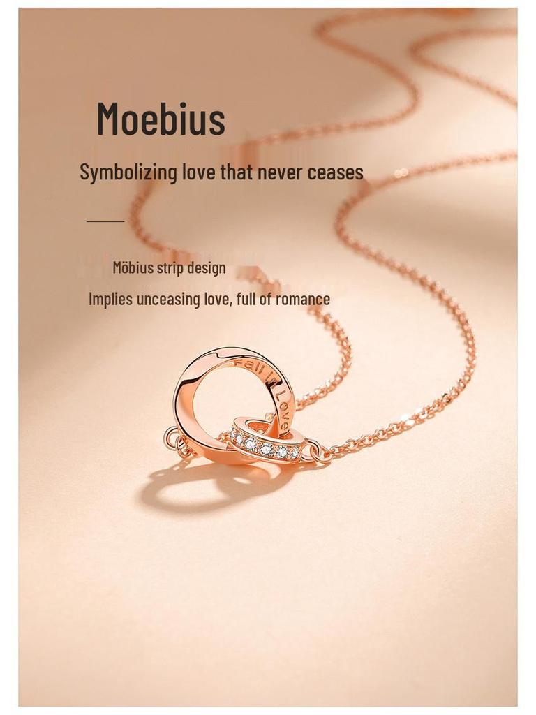 Möbius Sterling Silver Couple Necklace - Endless Love Gift for Valentine's, Christmas, Birthday