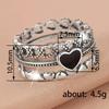 Elegant Heart Style Ring for Women Aesthetic Party Wedding Trendy Metal Accessories Silver Color Romantic Wedding Jewelry