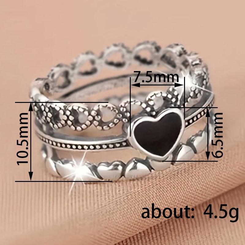 Elegant Heart Style Ring for Women Aesthetic Party Wedding Trendy Metal Accessories Silver Color Romantic Wedding Jewelry