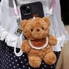 15Cm Cartoon Animals Plush Pendant  Cross Body Phone Support Plushie Stuffed Rabbit Lamb Bear Penguin Small Plushie Gift