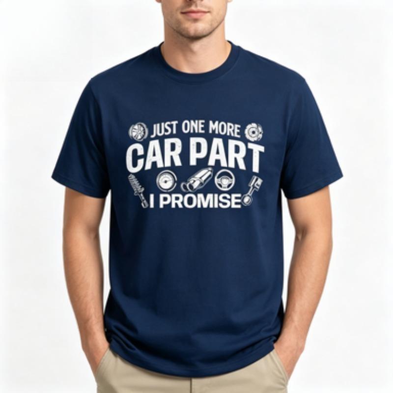Vintage Auto Parts Print Unisex Cotton Tshirt Just One More Car Part Mechanic Short Sleeve Male Tops